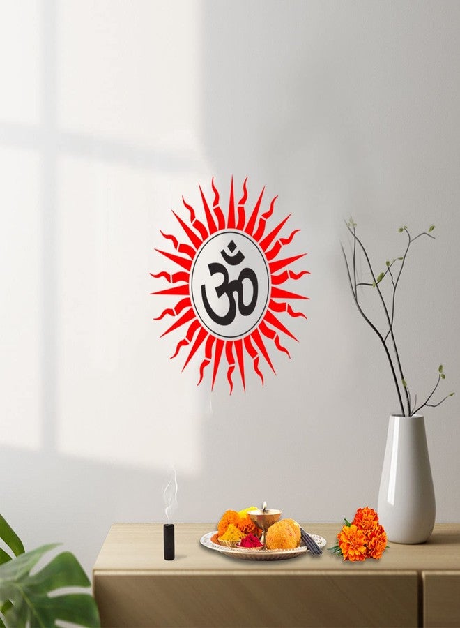 ARandNJ Stencils for Wall Painting Pack of 1 (Size:- 16X24 Inch) Pattern Theme - Om with Sun DIY Reusable Design Suitable for Home Wall Decor - Image 4